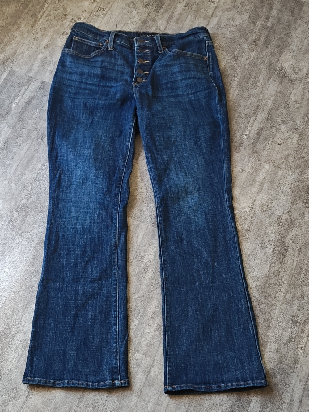 Lucky Brand Dark Blue Flare Jeans with Button Fly